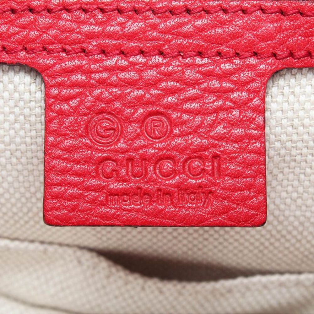 Pre Loved Gucci Gucci Soho Leather Chain Crossbody Bag Red -Pre Owned Condition - Picture 7 of 8